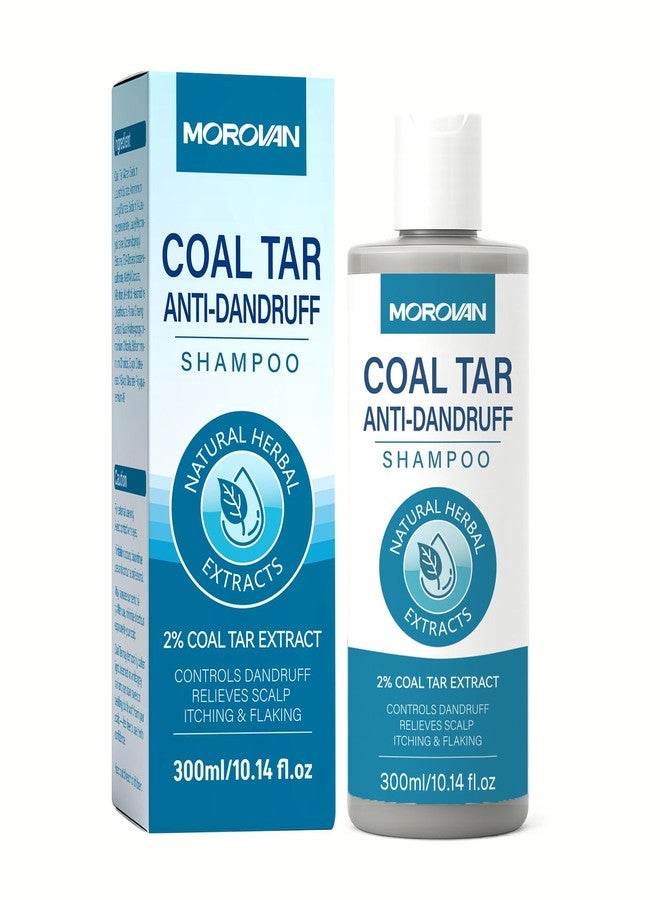 Morovan Coal Tar Dandruff Shampoo: 2% COAL TAR Extract for Severe Dandruff, Psoriasis & Itchy Scalp | Medicated Treatment for Seborrheic Dermatitis - Effective Flake and Itch Control. - Image 1